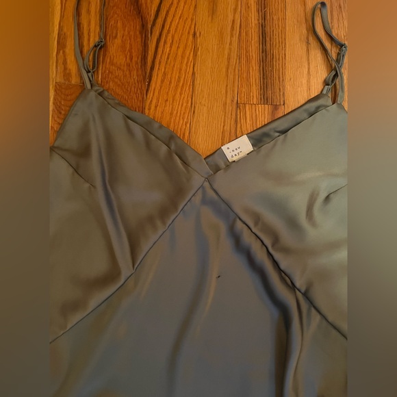 a new day Sage Satin Slip Dress - Picture 4 of 4